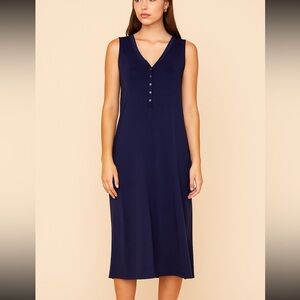 NWT Cremieux Navy Sleeveless Maxi Tank Dress Size XS Classic Casual